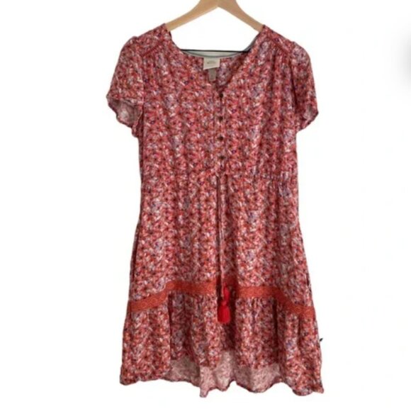 Knox Rose Floral Knox Rose Flutter Short Button-Front Dress XS NWOT - Picture 2 of 7